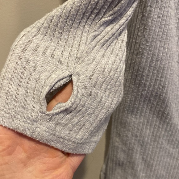 GAIAM duster cardigan ribbed gray button down - Picture 2 of 7